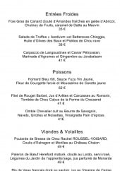 Menu Le Château du Mont Joly - Entrées froides, poissons, viandes,...