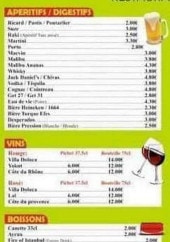 Menu Güney kebab - Les aperititfs, digestifs et vins