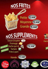 Menu Les Aurès - Frites, tiramisus, boissons,...