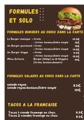 Menu La maison du Burger - Les formules et solo