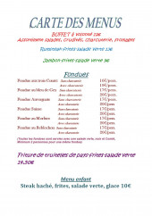 Menu Les Chamois - Fondues et menu enfant