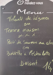 Menu Au rendez vous - L'ardoise