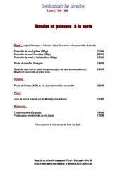 Menu Les Arcades - Les viandes et les poissons