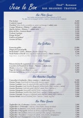 Menu Jean Le Bon - Les plats, plats, grillades, assiette complète et pâtes 