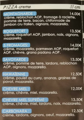 Menu Le Napolitain - Les pizzas crème