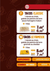 Menu Tandoor - Les tacos