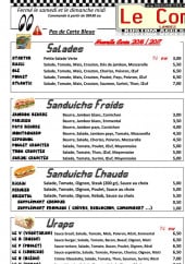 Menu Le combi - Les sandwiches et wraps 