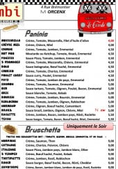 Menu Le combi - Les paninis et bruschettas 