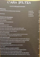 Menu Casa Beltza - cote dégustation