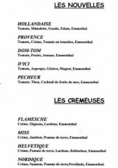 Menu Patrick pizza - Les nouvelles, les cremeuses