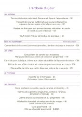 Menu Bistro Gnàc E Pause - L' ardoise du jour