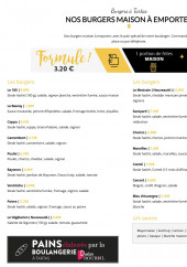 Menu Sandwicherie des Cordeliers - Les hamburgers