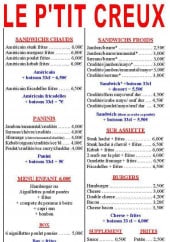 Menu Le P'tit Creux - Sandwiches, paninis, men enfant,...