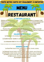 Menu Le Coco'tier - Les salades, burgers, ...