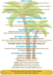 Menu Le Coco'tier - Les bowls, coupes glacées, ...