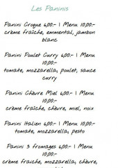 Menu Sandwicherie Moana - Les paninis