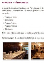 Menu Le Relais des Plages - Repas de groupes et seminaire