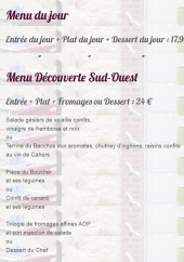Menu Au Bacchus Gourmand - Les menus
