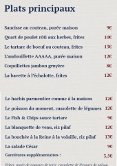 Menu Chez Lucette - Les plats