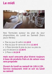 Menu La Trouvaille - Plats à la carte