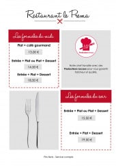 Menu Le Préma - Les formules 