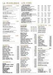 Menu Louis XII - Les mixologie, vins, ...