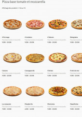 Menu Pizza 41 - les pizzas base tomate