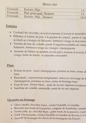 Menu L'Auberge de Meusnes - Menus, entrées, plats,...