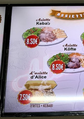 Menu Ali Baba Kebab - Les assiettes
