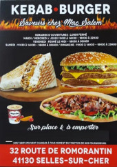 Menu chez le mac salem - Carte et menu hez le mac salem Selles-sur-Cher