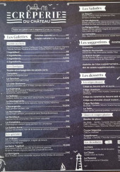 Menu Crêperie du chateau - La carte