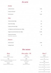 Menu Astrotel - Les plats à la carte et menus