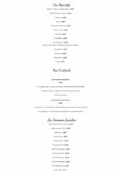 Menu Auberge Fontaine - Les apéritifs, cocktails et boissons fraîches 