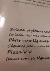 Menu Pizzeria Saint Joseph - Les plats végétariens