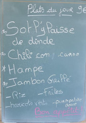 Menu Cabanon Merois - Un exemple des plats du jour