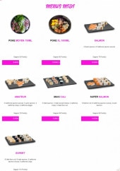 Menu Sushi Mii - Les menus midi