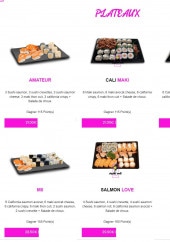 Menu Sushi Mii - Les plateaux