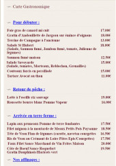 Menu Le Saint-Hubert - La carte gastronomique