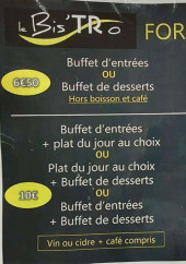 Menu Le Bis'tro - Les formules du midi