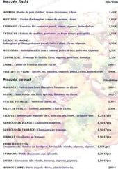 Menu Byblos - Les mézzes