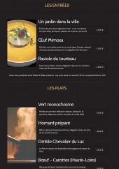 Menu Le Cercle - Les entrées, plats et fromages