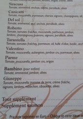 Menu Le San Remo - Les pizzas suite