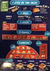 Menu Les tacos à papa - Les tacos