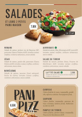 Menu Pizza Cosy saint etienne sud - salades et pani pizz