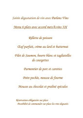 Menu O Sains Sires - Un exemple de menu du jour