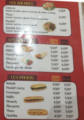 Menu Le tacos de Charlieu - Les salades, galettes et paninis