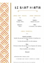 Menu Le Saint Martin - Les menus de la semaine