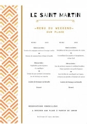 Menu Le Saint Martin - Le menu du week end