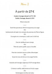 Menu Le Béfranc - menu 2