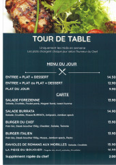 Menu Tour De Table - Le menu du jour et plats à la carte